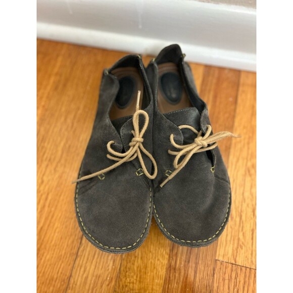 Clarks Moccasin Lace-up Shoe Janey Mae Black Leather Women's 9 Eu 40 - Picture 1 of 7